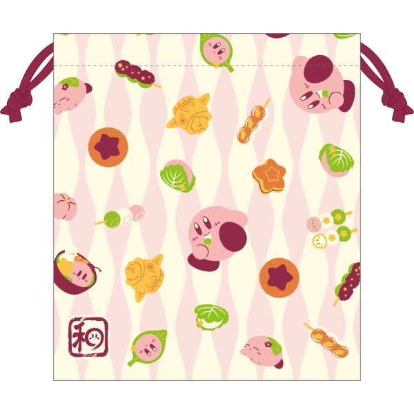 KIRBY FuwafuWa collection drawstring bag / Kirby and Japanese sweets