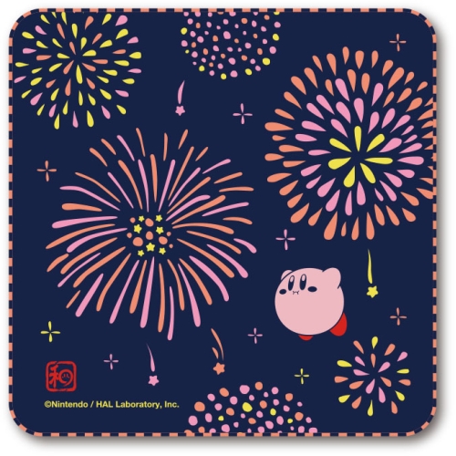 KIRBY FuwafuWa collection gauze handkerchief /(2) Kirby and Fireworks